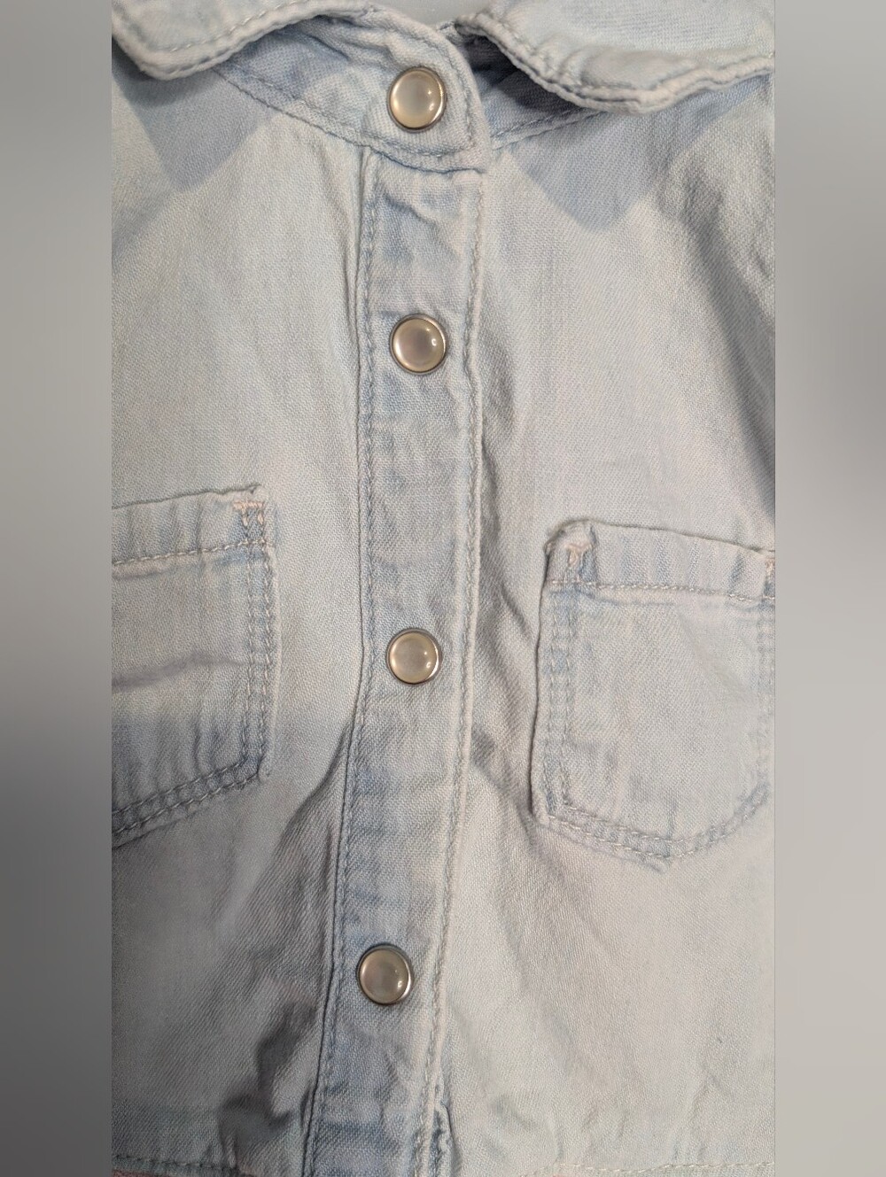OshKosh B'gosh Light Blue Denim Top with Pink Tulle Skirt Dress. Size 2T - Picture 8 of 10